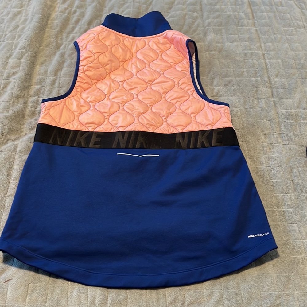 Nike Aerolayer Quilted Vest, Running, Pink, Blue, Black, Gray, Pockets, Size S - Picture 2 of 11